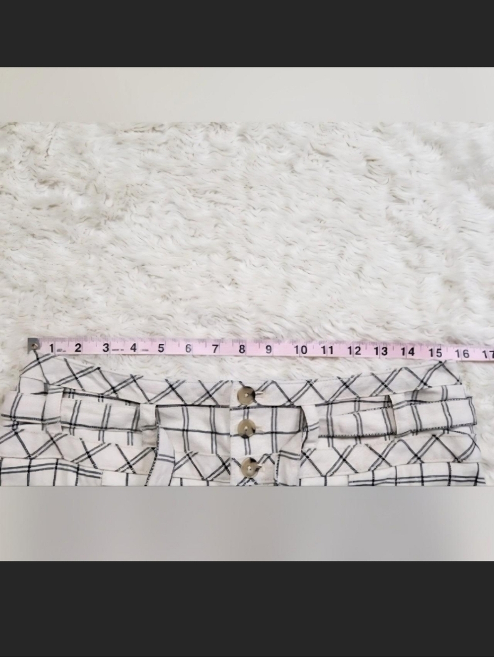 ANTHROPOLOGIE Ivory & Black Window Pane Plaid Wide Leg High Waist Trousers Sz 6 - Picture 5 of 10